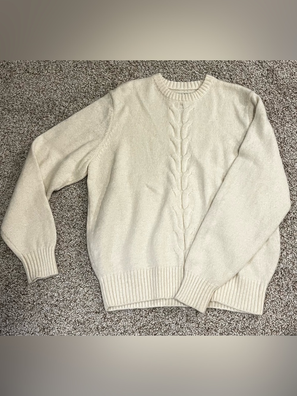Stussy Off-White Cable Knit Crewneck Sweater